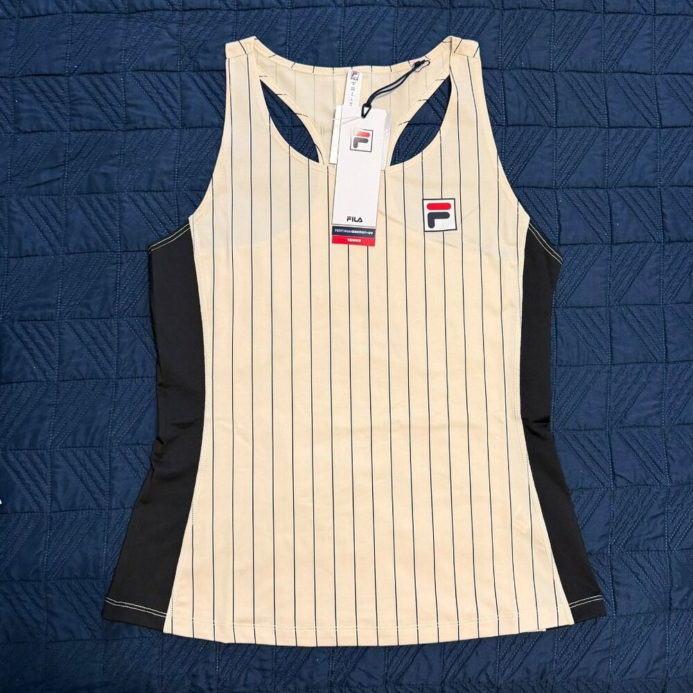 Fila Nina Tennis Performance Iconic RaceBack Tank Top - PW431112 - Medium - NWT - Picture 2 of 6